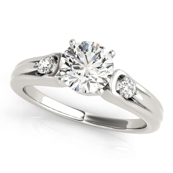 3-Stone Split Shank Engagement Rings — style 50447 in 10k White Gold