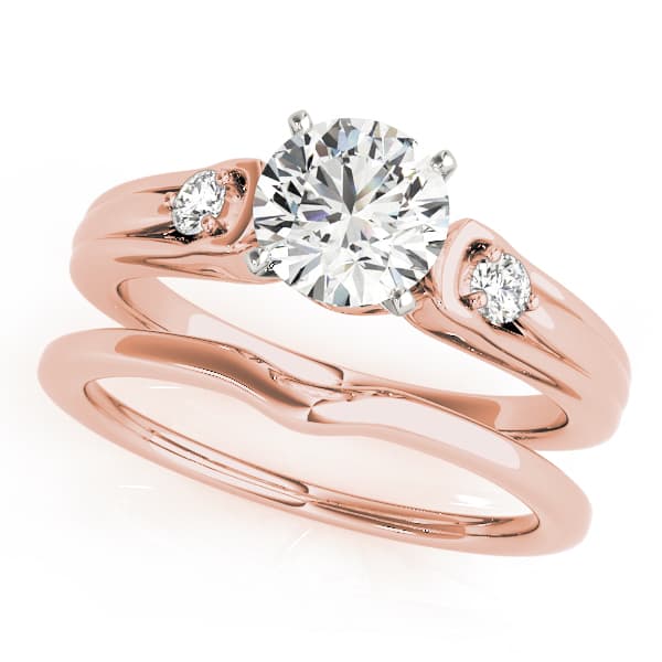 3-Stone Split Shank Engagement Ring, style 50447, On hand view in rose gold