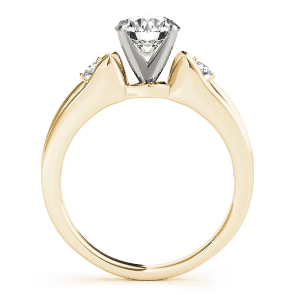 3-Stone Split Shank Engagement Ring, style 50447, Side view in yellow gold