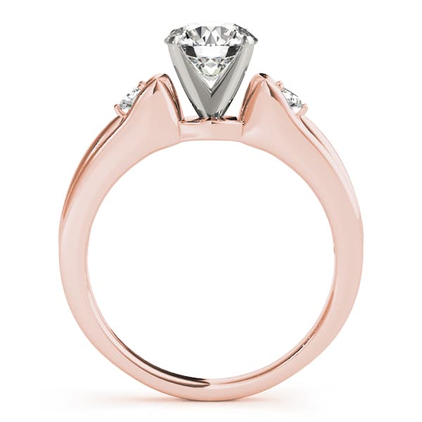 3-Stone Split Shank Engagement Ring, style 50447, Side view in rose gold