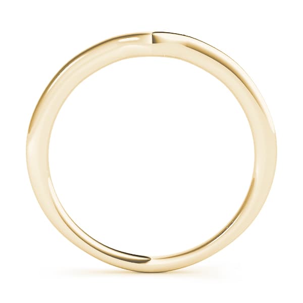 Curved Wedding Band, Side view in yellow gold