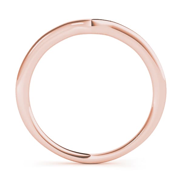 Curved Wedding Band, Side view in rose gold