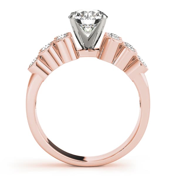 Multi-Row Milgrain Engagement Ring, style 50448, Side view in rose gold