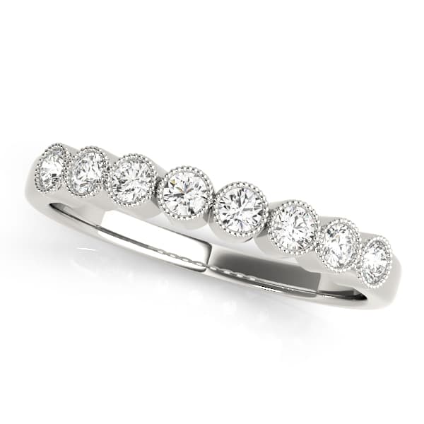 Bezel Set Milgrain Wedding Band — View 1