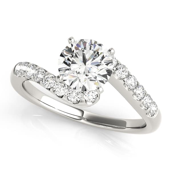 Bypass Split Prong Engagement Rings — style 50450 in 10k White Gold