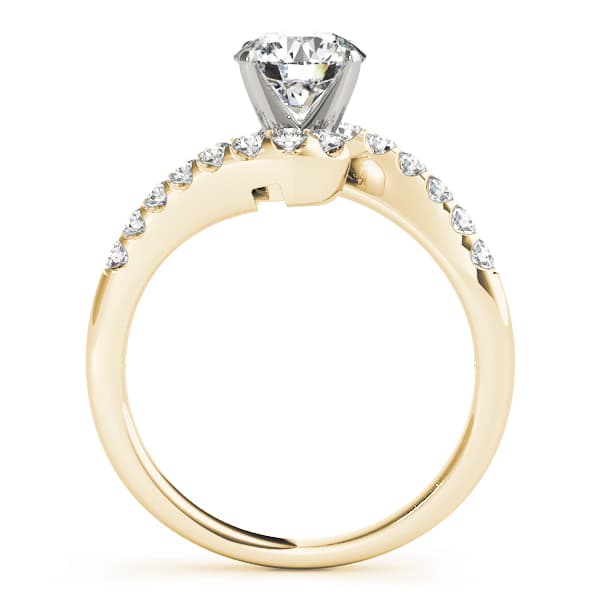 Bypass Split Prong Engagement Ring, style 50450, Side view in yellow gold