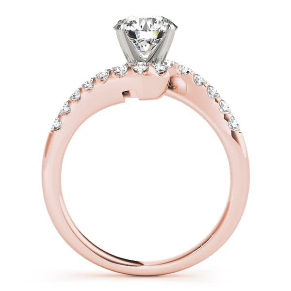 Bypass Split Prong Engagement Ring, style 50450, Side view in rose gold