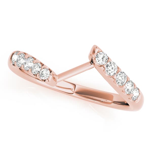 Curved Wedding Band (0.2 ct. tw.), Front view in rose gold