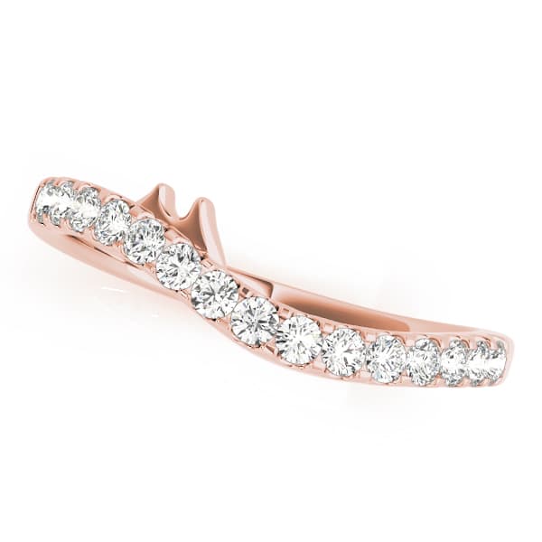 Split Prong Curved Wedding Bands (0.3 ct. tw.), Front view in rose gold