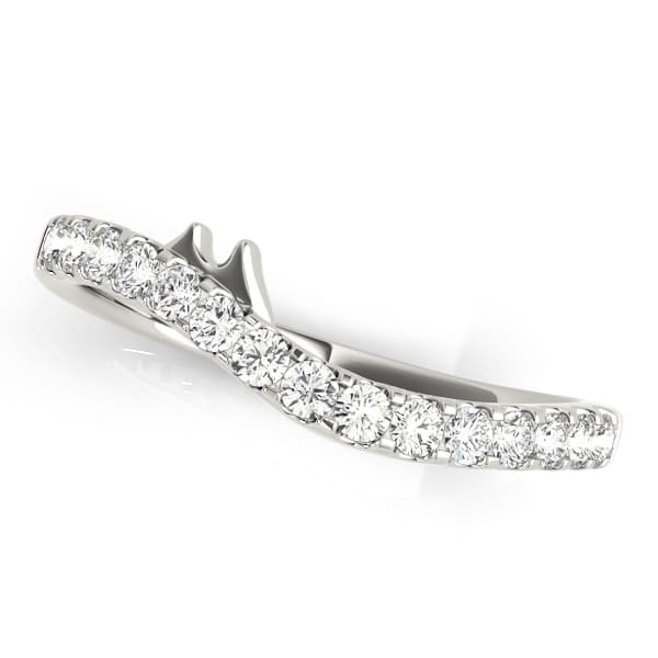 Split Prong Curved Wedding Bands — View 1