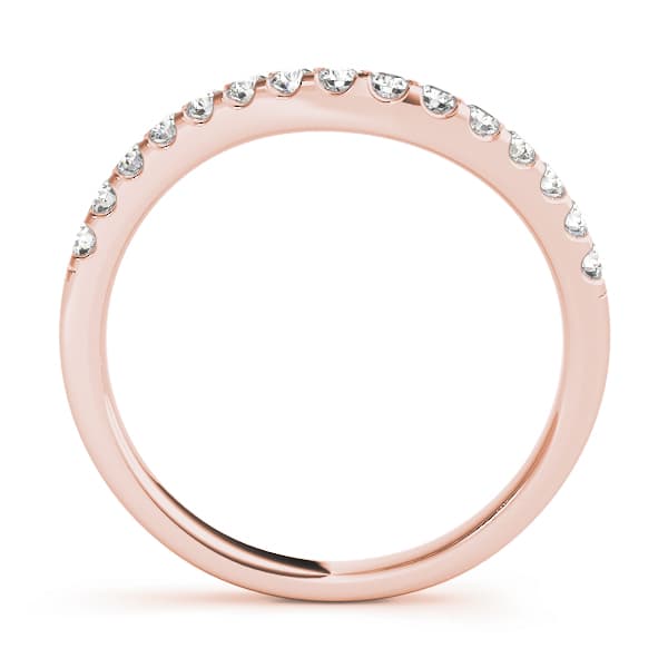 Split Prong Curved Wedding Bands (0.3 ct. tw.), Side view in rose gold