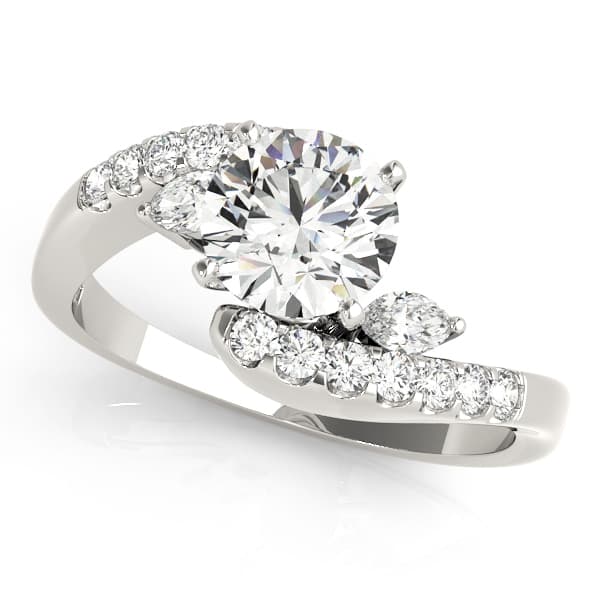 Bypass Fancy Shape Marquise Engagement Rings — style 50454 in 10k White Gold