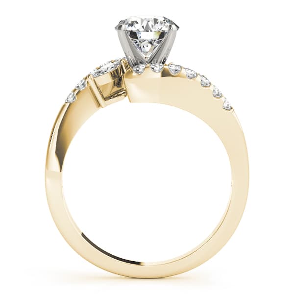 Bypass Fancy Shape Marquise Engagement Ring, style 50454, Side view in yellow gold