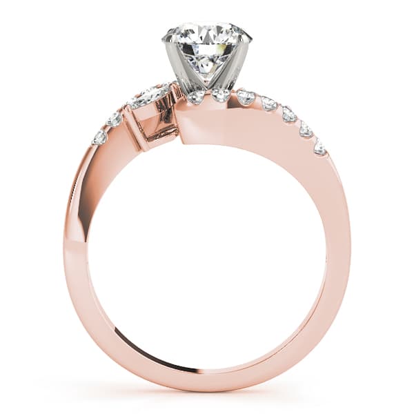 Bypass Fancy Shape Marquise Engagement Ring, style 50454, Side view in rose gold