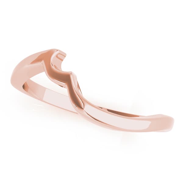 Curved Wedding Band, Front view in rose gold