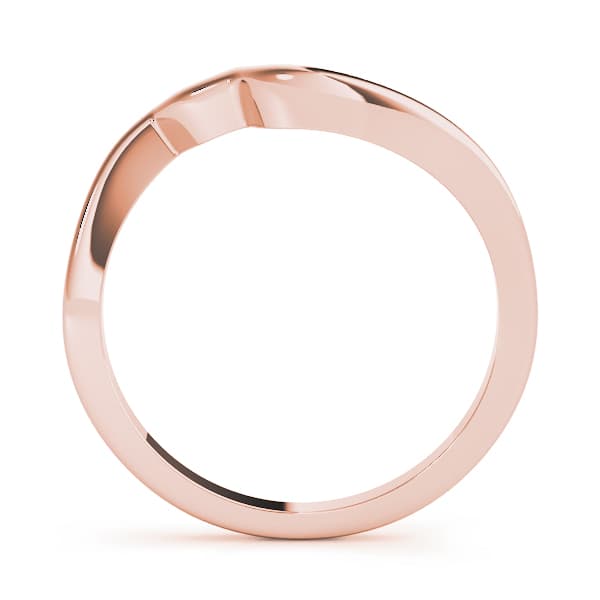 Curved Wedding Band, Side view in rose gold