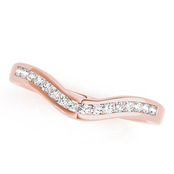 Channel Set Wedding Band (0.16 ct. tw.), Front view in rose gold