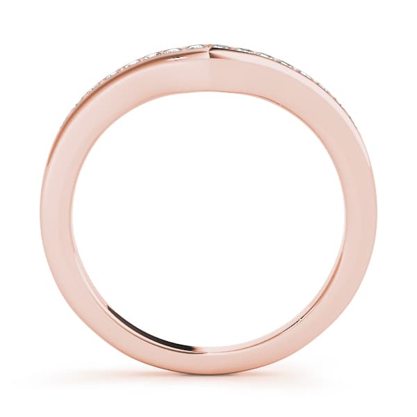 Channel Set Wedding Band (0.16 ct. tw.), Side view in rose gold