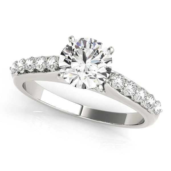 Single Row Shared Prong Engagement Ring — style 50456 in 10k White Gold