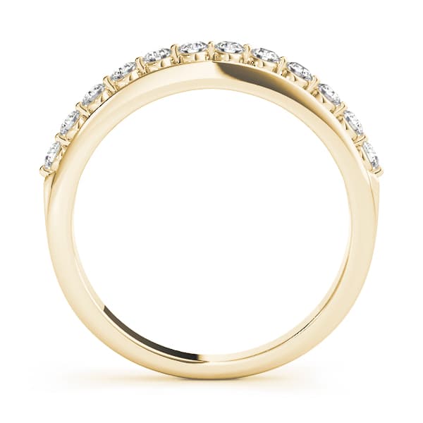 Prong Set Wedding Band (3/8 ct. tw.), Side view in yellow gold