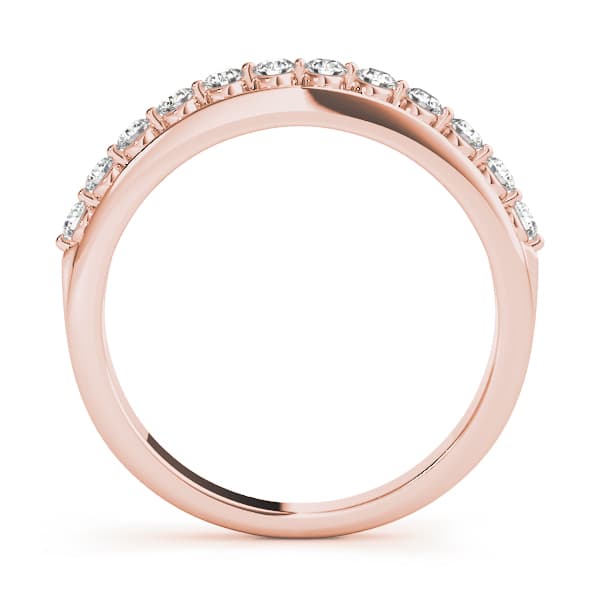 Prong Set Wedding Band (3/8 ct. tw.), Side view in rose gold
