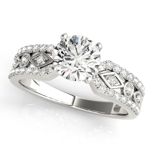 Multirow Prong Set Engagement Rings — style 50457 in 10k White Gold