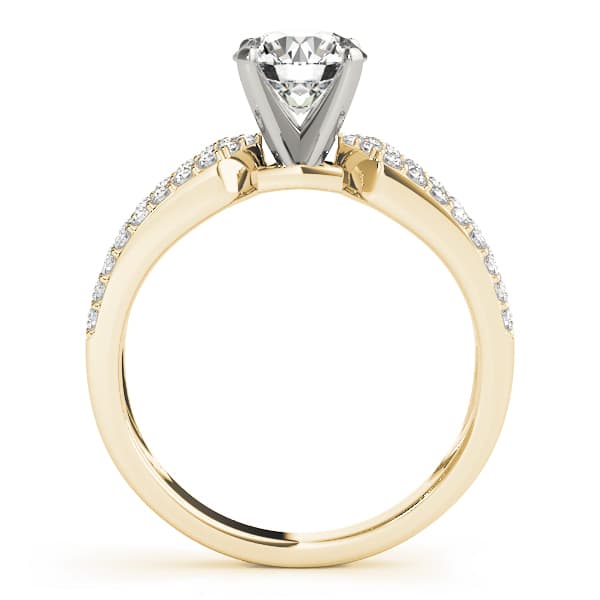Multi-Row Prong Set Engagement Ring, style 50457, Side view in yellow gold