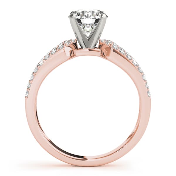 Multi-Row Prong Set Engagement Ring, style 50457, Side view in rose gold