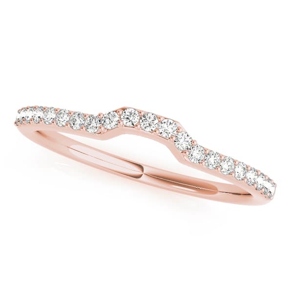 Curved Wedding Band (0.16 ct. tw.), Front view in rose gold