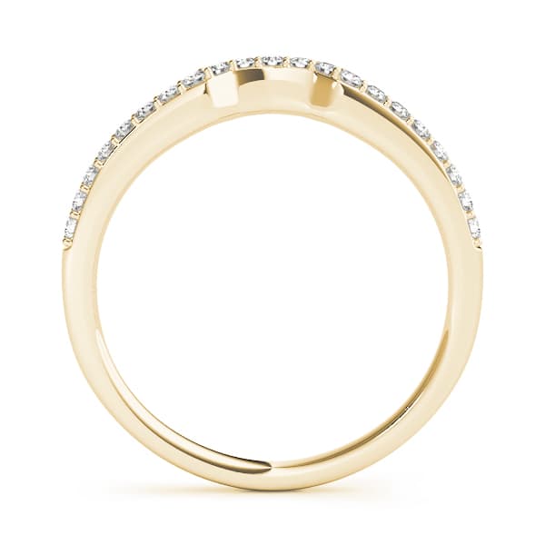 Curved Wedding Band (0.16 ct. tw.), Side view in yellow gold