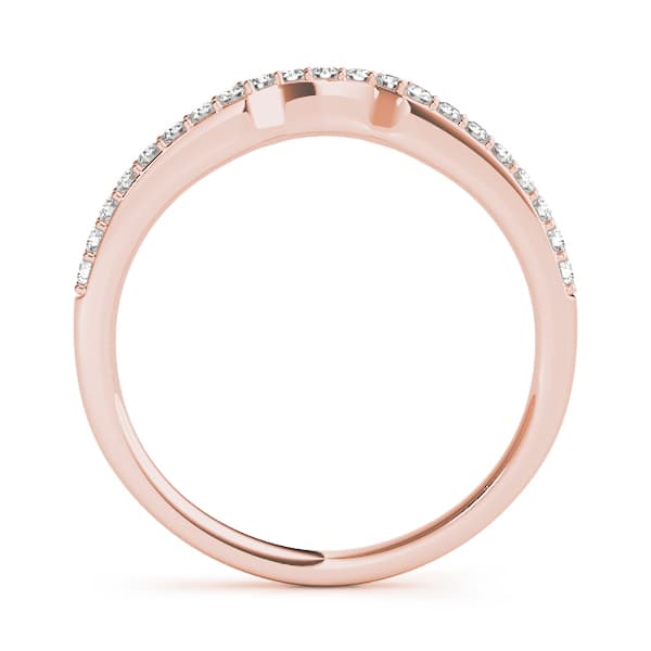 Curved Wedding Band (0.16 ct. tw.), Side view in rose gold