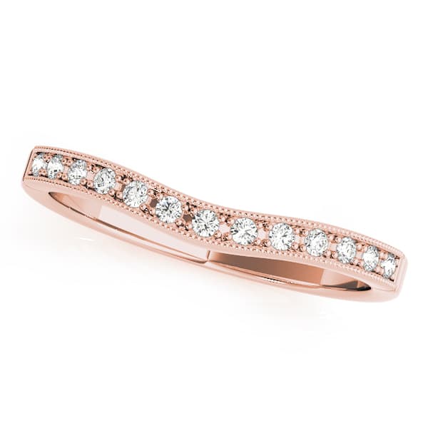 Curved Wedding Band (0.08 ct. tw.), Front view in rose gold