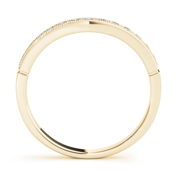Curved Wedding Band (1/8 ct. tw.), Side view in yellow gold
