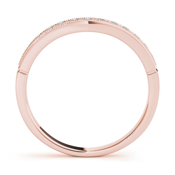 Curved Wedding Band (0.08 ct. tw.), Side view in rose gold