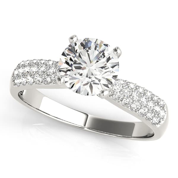 Multirow Pavé Set Engagement Ring — style 50463 in 10k White Gold
