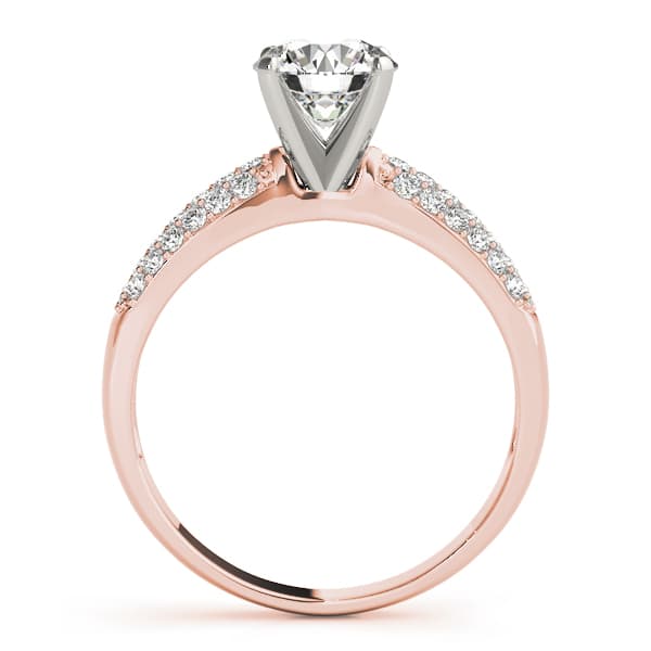 Multi-Row Pavé Set Engagement Ring, style 50463, Side view in rose gold