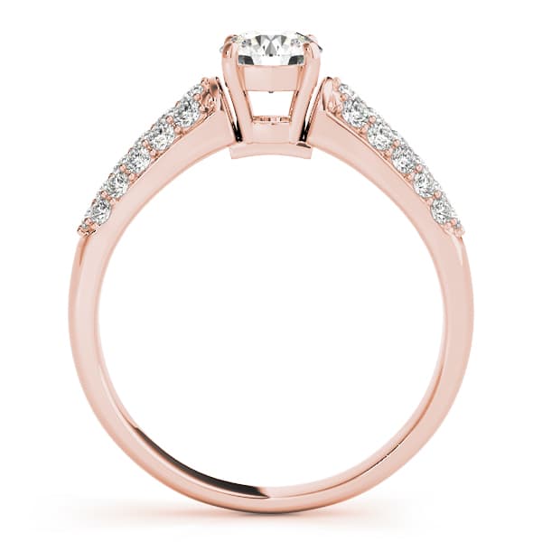 Pavé Engagement Ring, style 50466, Side view in rose gold