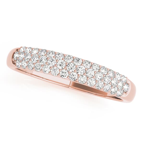 Multi-Row Pavé Wedding Band (0.42 ct. tw.), Front view in rose gold