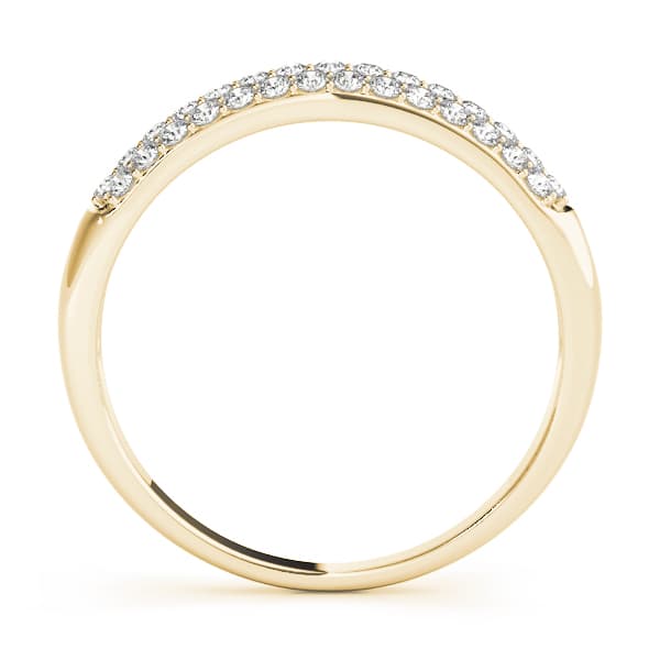 Multi-Row Pavé Wedding Band (0.42 ct. tw.), Side view in yellow gold