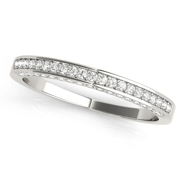 Multirow Prong In Channel Wedding Band — View 1