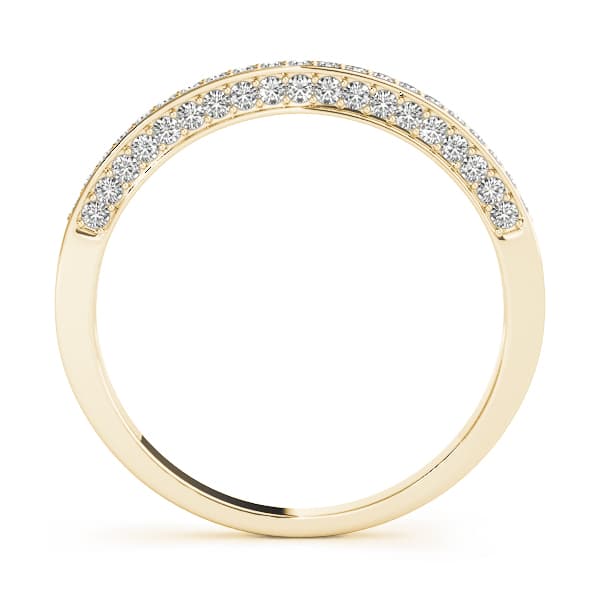 Multi-Row Prong In Channel Wedding Band (0.2 ct. tw.), Side view in yellow gold
