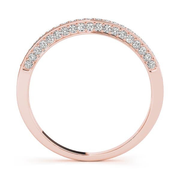 Multi-Row Prong In Channel Wedding Band (0.2 ct. tw.), Side view in rose gold