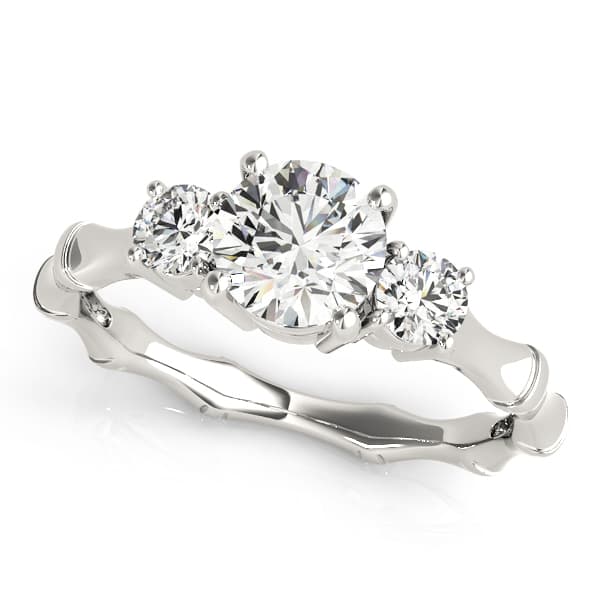 3-Stone Round Engagement Ring — style 50475 in 10k White Gold
