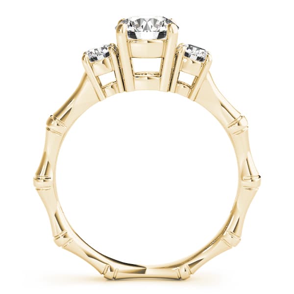 3-Stone Round Engagement Ring, style 50475, Side view in yellow gold