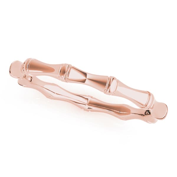 Nature Inspired Bamboo Band, Front view in rose gold