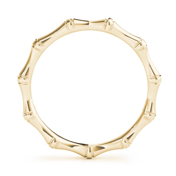 Nature Inspired Bamboo Band, Side view in yellow gold