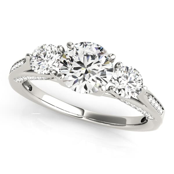 ENGAGEMENT RINGS 3 STONE ROUND — style 50477 in 10k White Gold