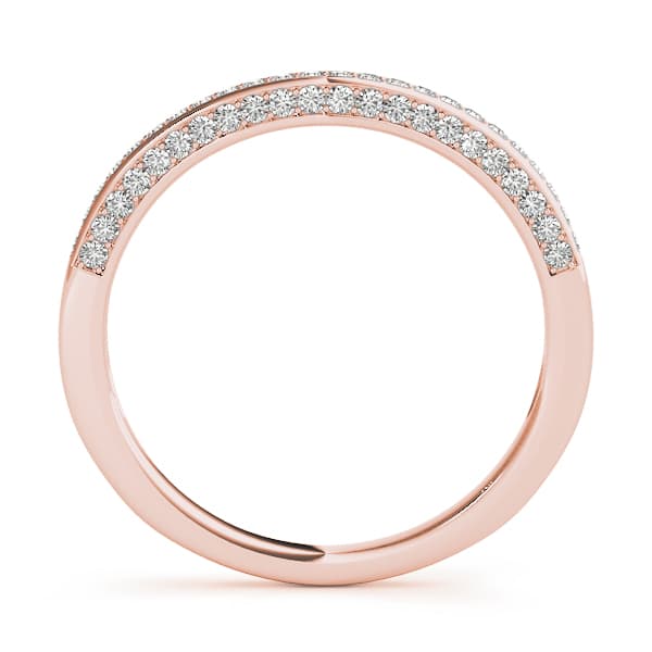 Prong In Channel Curved Wedding Bands (1/4 ct. tw.), Side view in rose gold