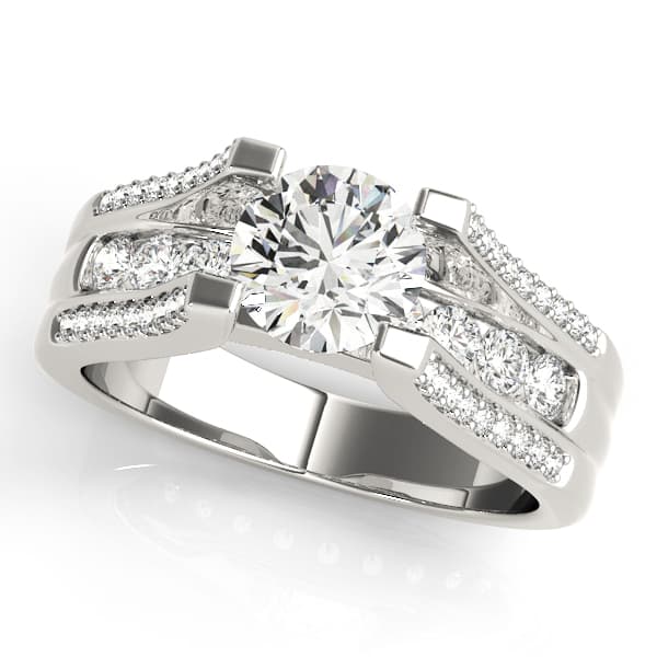 Multirow Cathedral Engagement Ring — style 50478 in 10k White Gold