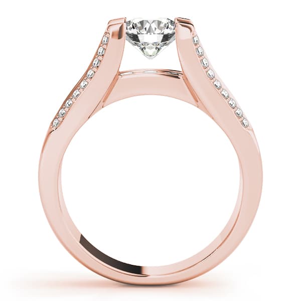 Multi-Row Cathedral Engagement Ring, style 50478, Side view in rose gold
